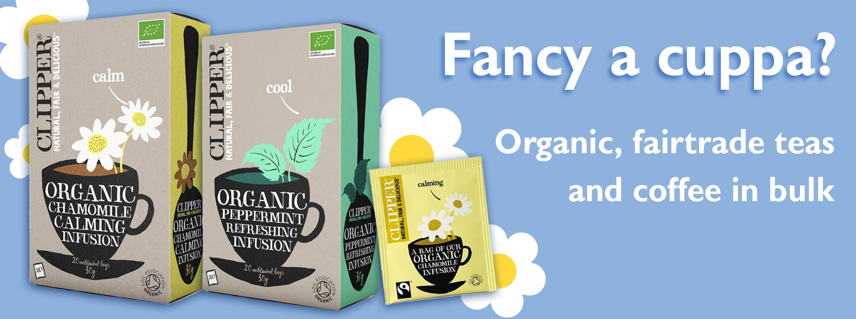 Fancy a cuppa? Organic fairtrade teas and coffee in bulk